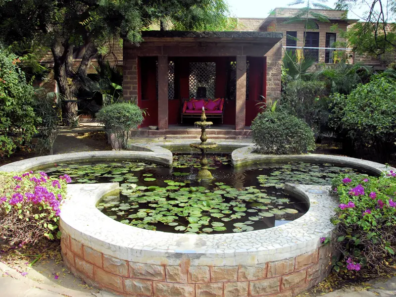 Der Innenhof unseres Hotels in Jodhpur lädt zum Entspannen und Träumen ein.