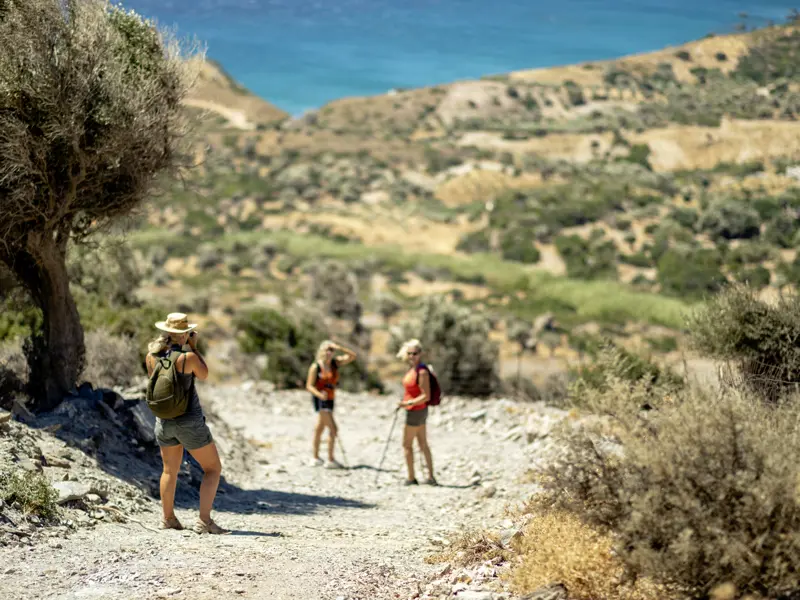 Gemeinsam mit unserem Scout wandern wir auf den Kykladeninseln Adros und Tinos.