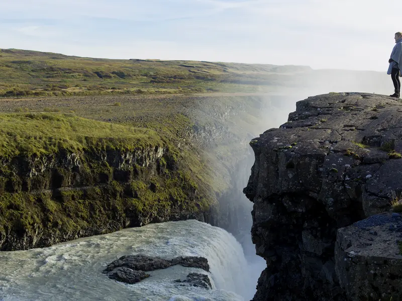Der Wasserfall Gullfoss ist eines der Highlights Ihrer Mietwagenreise über den Golden Circle in Island ¿ ein grandioser Auftakt.