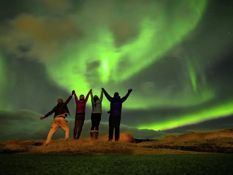 Im Winter haben wir die besten Chancen, die tanzenden Nordlichter am Himmel über Island zu sehen!