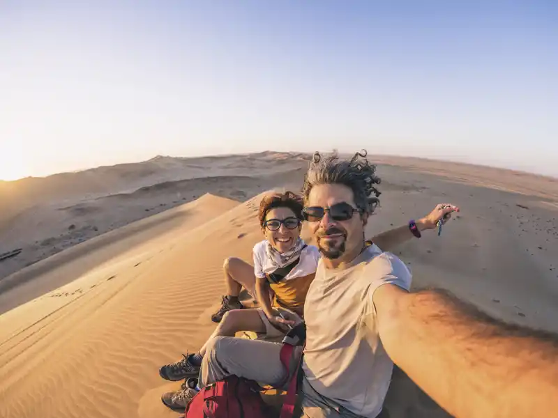 Auf Ihrer individuellen Rundreise durch Namibia und Botwana finden Sie auf Ihrem Ausflug ins Sossusvlei bestimmt die richtige Düne für ein Selfie.