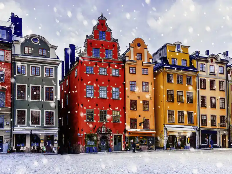 Stockholms Altstadt Gamla Stan ist auch im Winter ein wunderbar romantisches Stadtviertel