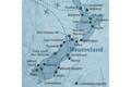 Diese Reisekarte zeigt den Verlauf der individuellen Marco Polo Reise durch Neuseeland: Auckland, Coromandel-Halbinsel, Waitomo, Rotorua, Napier, Wellington, Abel-Tasman-NP, Punakaiki, Franz-Josef/Fox-Gletscher, Queenstown, Milford Sound, Dunedin, Christchurch.
