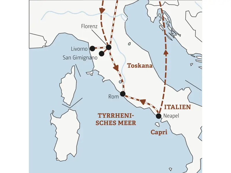 Die Rundreise mit YOUNG LINE durch Italien führt dich von Florenz über Rom bis nach Neapel.