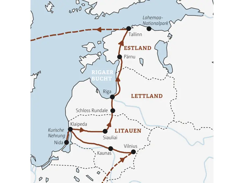 Währen der Marco Polo Entdecker Reise durch das Baltikum,  lernen Sie in 10 Tage  alle drei  Länder im Baltikum kennen.