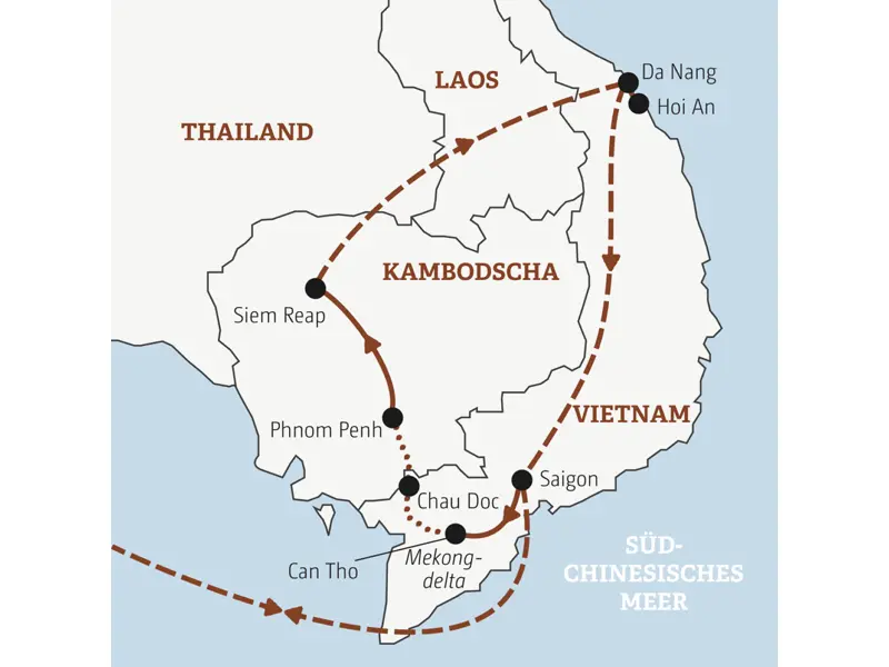 Diese neue YOUNG LINE Reise führt Traveller ab 35 in der Gruppe zu gemeinsamen Abenteuern in Vietnam und Kambodscha.