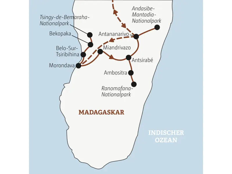 Auf dieser Rundreise mit YOUNG LINE  durch die Tropeninsel Madagaskar besuchen junge Singles in der Gruppe zahlreiche Nationalparks.