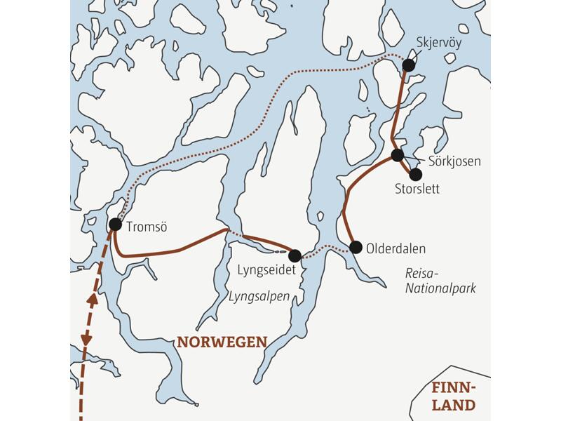 Auf dieser YOUNG LINE Reise für Traveller ab 35 geht es im tiefsten Winter über den Polarkreis in den Norden Norwegens