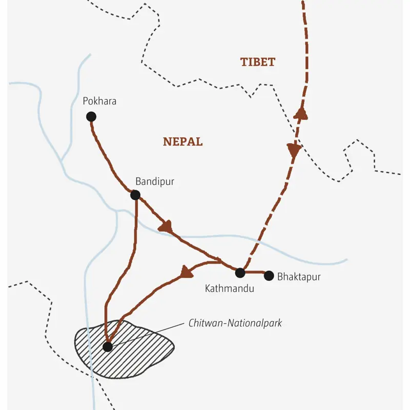 Nepal und den Himalaya in der Mini-Gruppe erleben: Entdecken Sie Kathmandu, die Vorberge des Annapurna zu Fuß und den Chitwan-Nationalpark.